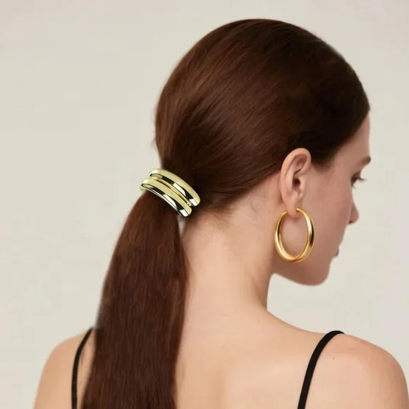 6 pcs Gold Metal Ponytail Cuff Hair Ties - Picture 3 of 7